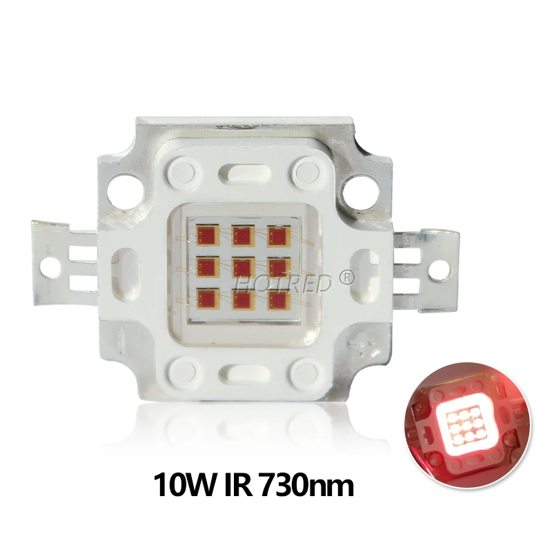 10W High Power LED Chip IR Infrared 730nm 850nm 940nm Emitter Light Lamp Matrix 730Nm 850Nm 940nm For DIY Night Vision Camera