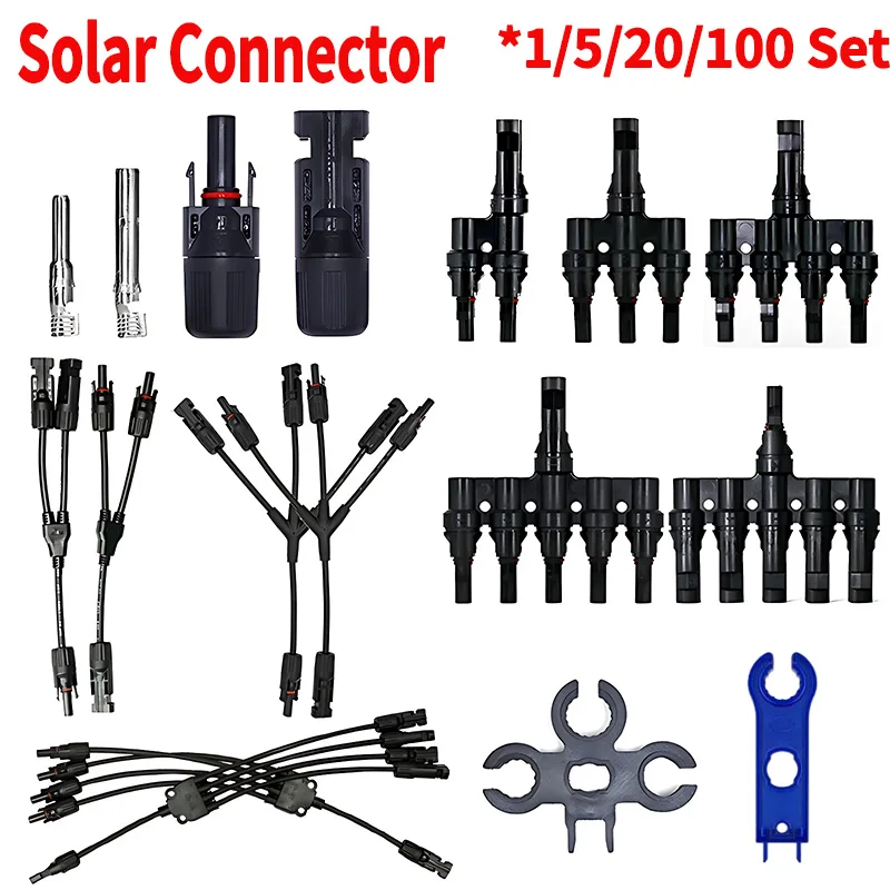 Connettori per rami fotovoltaici solari fotovoltaici adattatore per energia solare pannello solare T/ Y ramo cavo Splitter accoppiatore combinatore