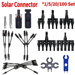 Connettori per rami fotovoltaici solari fotovoltaici adattatore per energia solare pannello solare T/ Y ramo cavo Splitter accoppiatore combinatore 30A 1000V