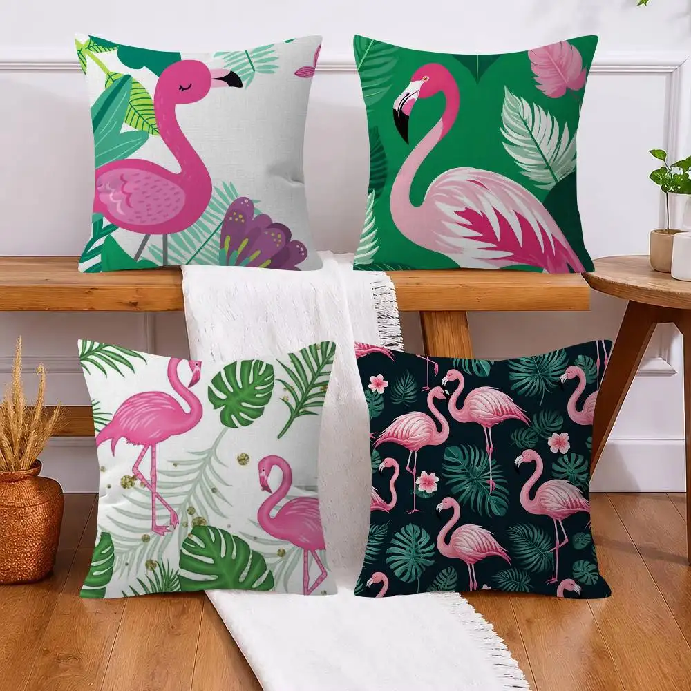 ART Flamingo   Cushion Cover Inches Farmhouse Decor Home Throw Pillow Covers for Couch Decorations
