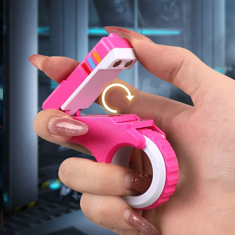 7 Farben 3d gedruckt beruhigende Spinner Stress abbau Spielzeug Geschenk form Zappeln Ring kleine Pistole Spielzeug für Angst und ADHD-Betroffene