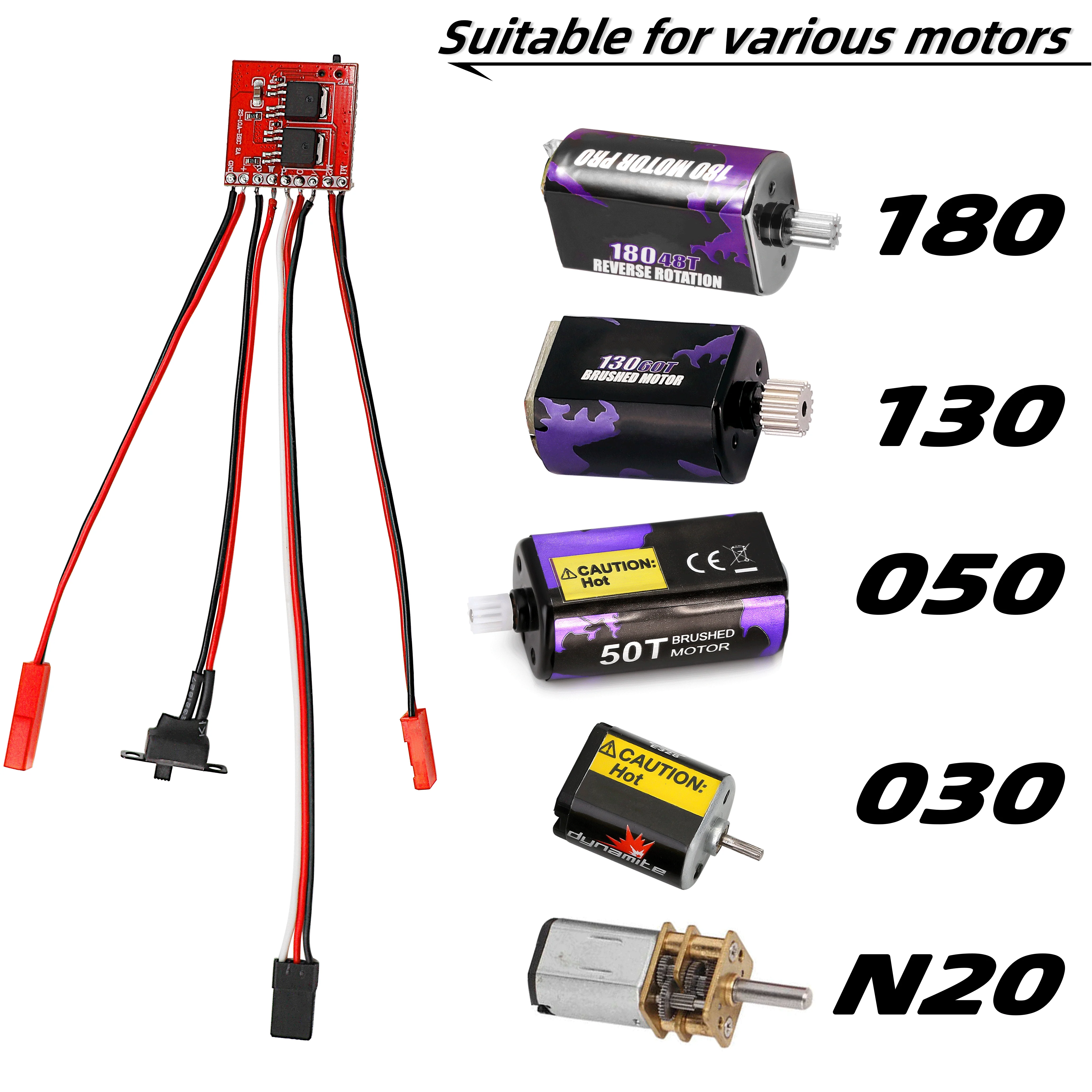 RC 30A ESC Szczotkowy hamulec do przodu i do tyłu Dwukierunkowy regulator prędkości silnika ESC do silnika 1/16 1/18 1/24 Samochód Zbiornik łodzi