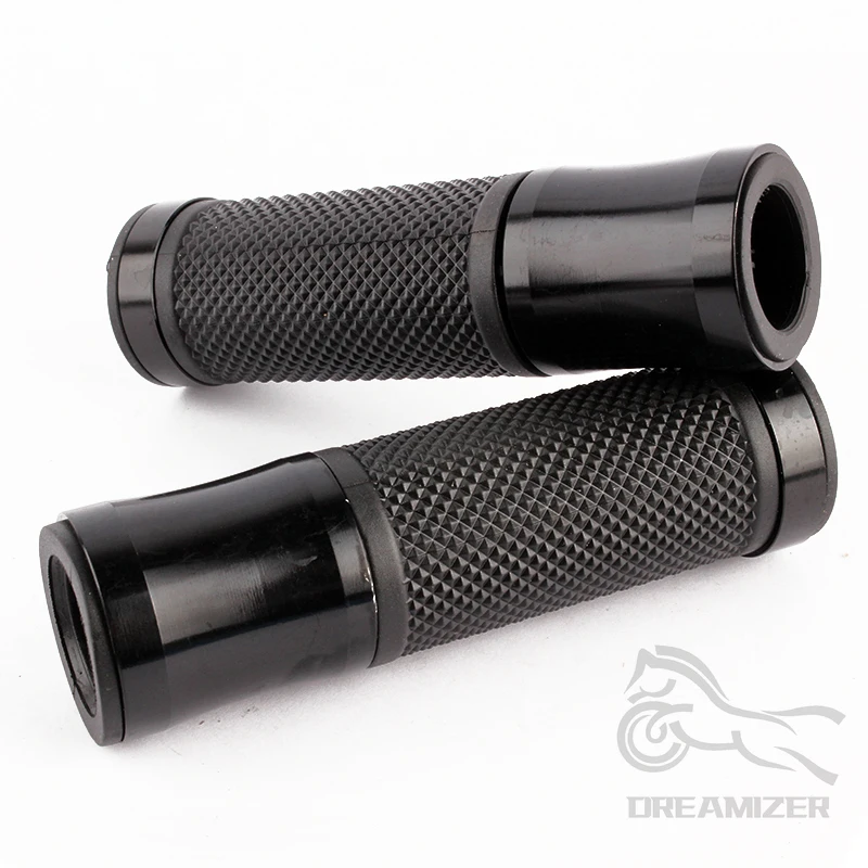 2 PCS Motorcycle Hand Grips With Bar End Cap Racing CNC Aluminum Soft Rubber Handlebar Universal for 7/8