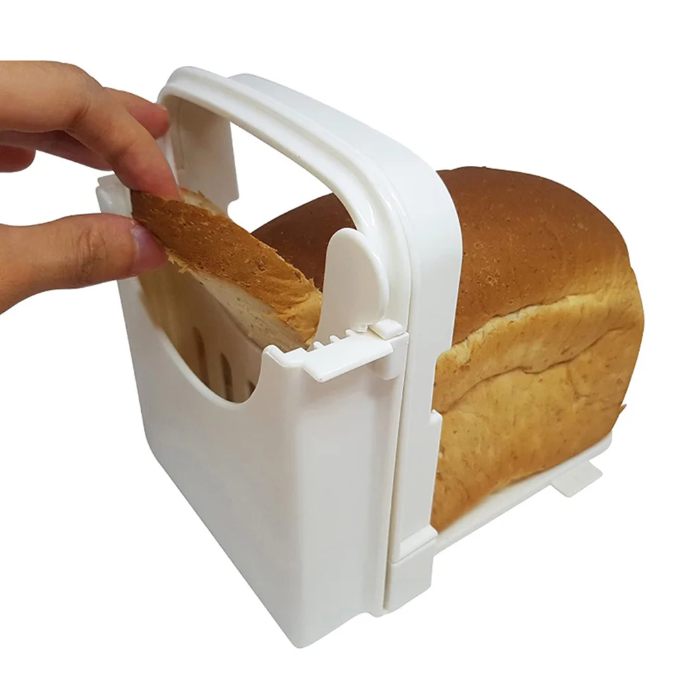

2pcs Plastic Bread Slicer Foldable Toast Slice Cutter For Sandwich Loaf Ham Cheese Vegetable Manual Slicing Guide Safe Even