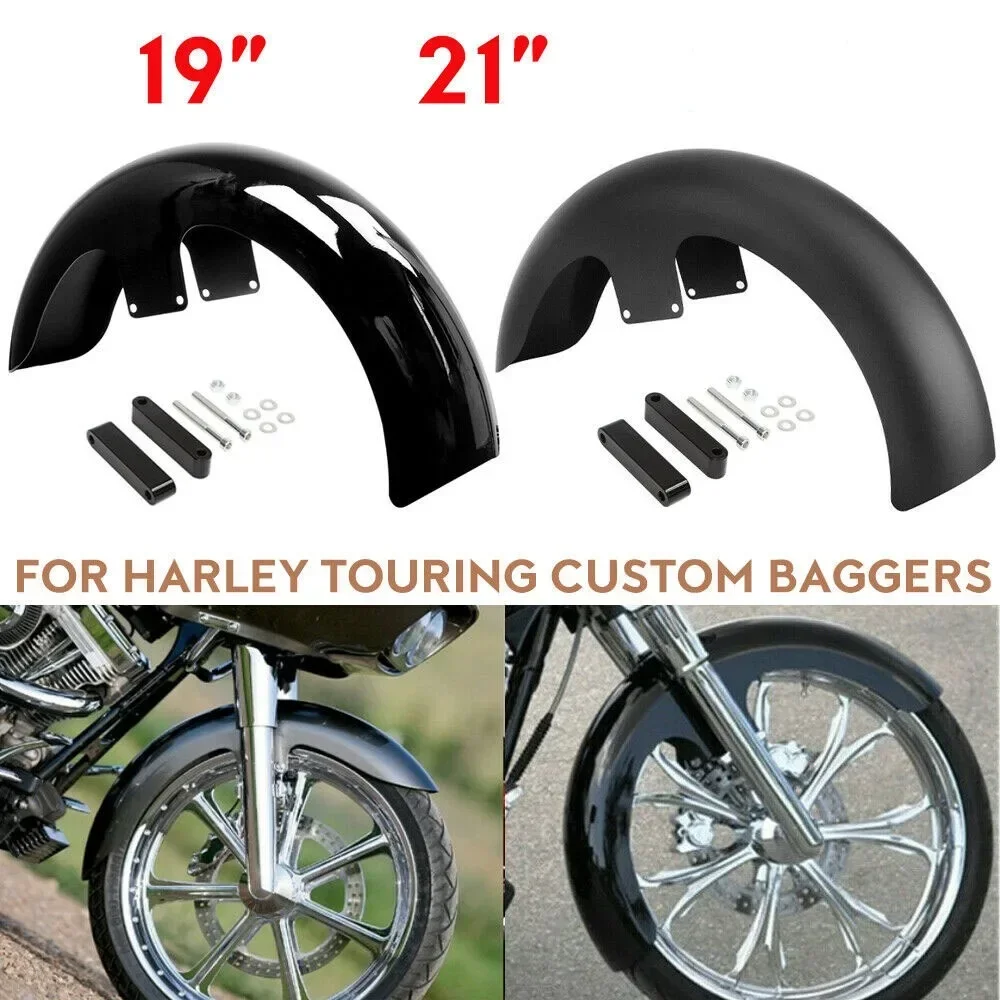 

Motorcycle Front Mudguard Fender Cover Protector Gloss 19" 21" For Harley Touring Road King Electra Glide Street Ultra