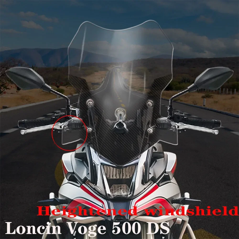 

New Fit Voge 500DS Motorcycle Heightening Widening Windshield Windscreen Wind Screen Deflector For Loncin Voge 500 DS