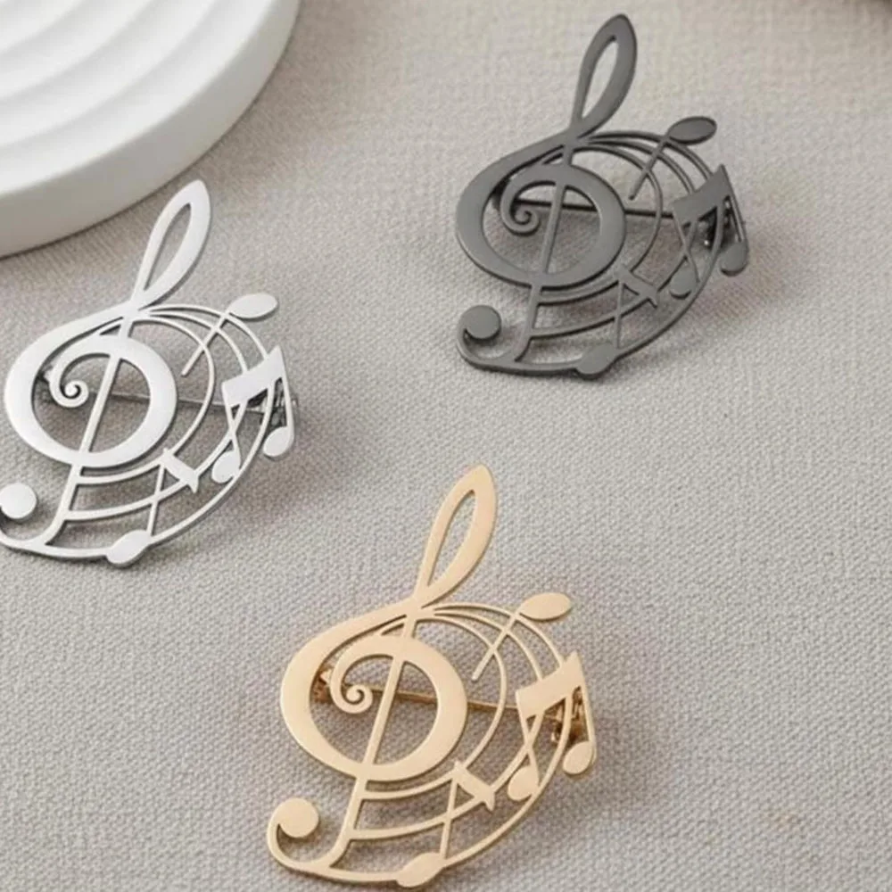 Music symbol brooch, elegant music accessory, made of stainless steel material, is the perfect gift for musicians