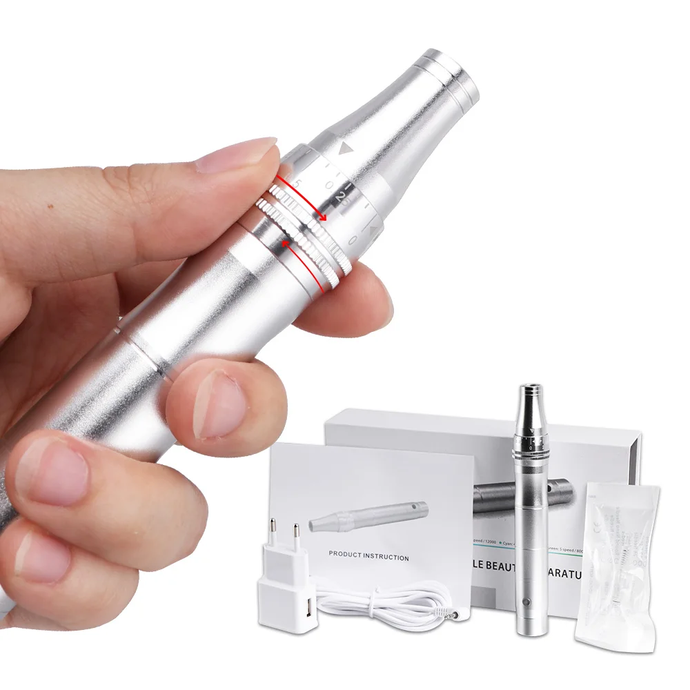 ワイヤレスダーマペン美容ケアマシン-静音電動ダーマペン-ニードルカートリッジ-マイクロニードリングチップ-ナノマイクロニードル
