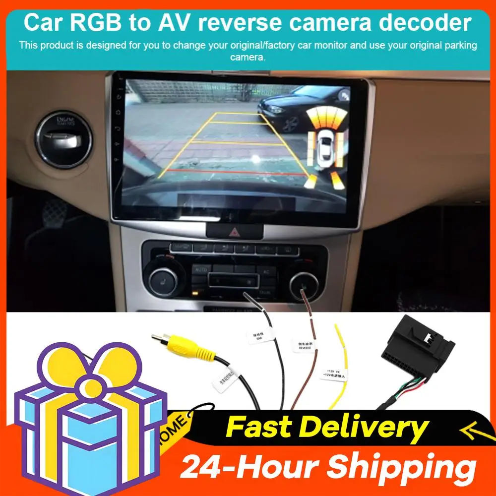 12V Reversing Camera Adapter RGB To AV Reverse Camera Interface for Volkswagen RCD510 RNS510 RNS315 Camera Signal Converter