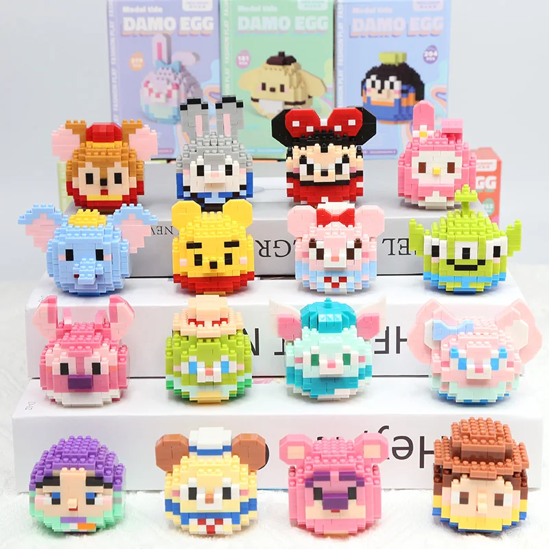 

Disney Anime Princess Building Blocks Stitch Mickey Mouse mini Action toy Figures Blocks Toys Bricks Assemble Toys Kids Gifts