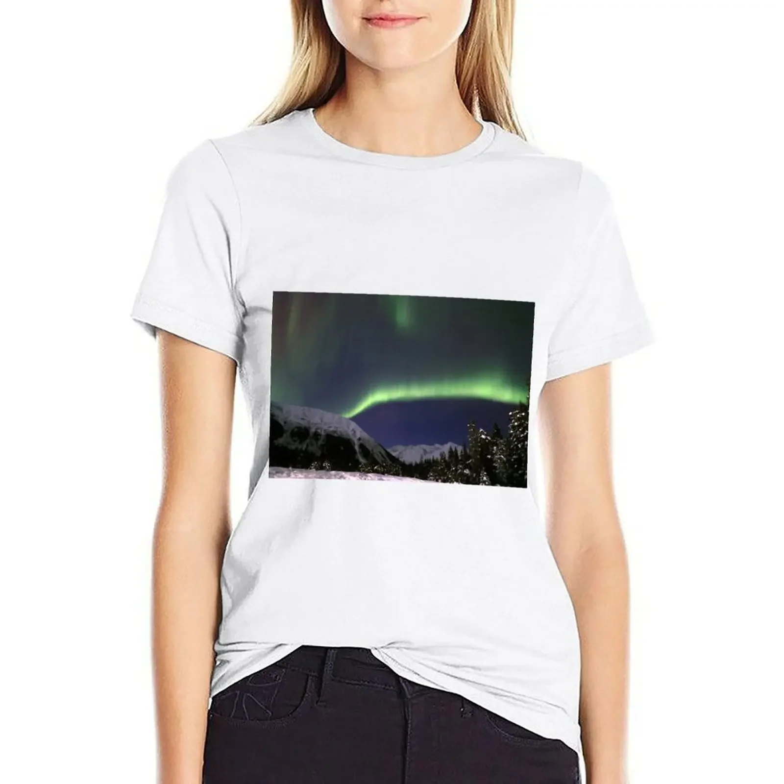 

Green lights T-shirt Blouse tees cute tops white t-shirt dress for Women sexy