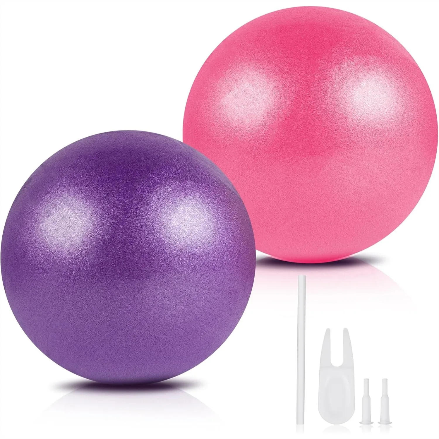 Pilates-Ball 2er-Pack, 9 Zoll Kleiner Übungsball mit Pumpe für Physiotherapie, Stabilität, Yoga, Kernkrafttraining, Rutschfest