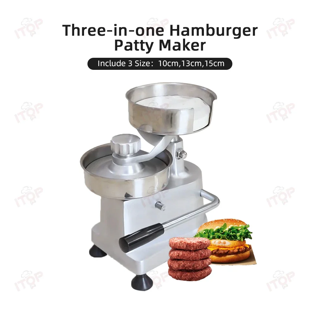 Factory Outlet Stainless Steel Manual Burger Maker Beef Meat Pie Making Machine Manual