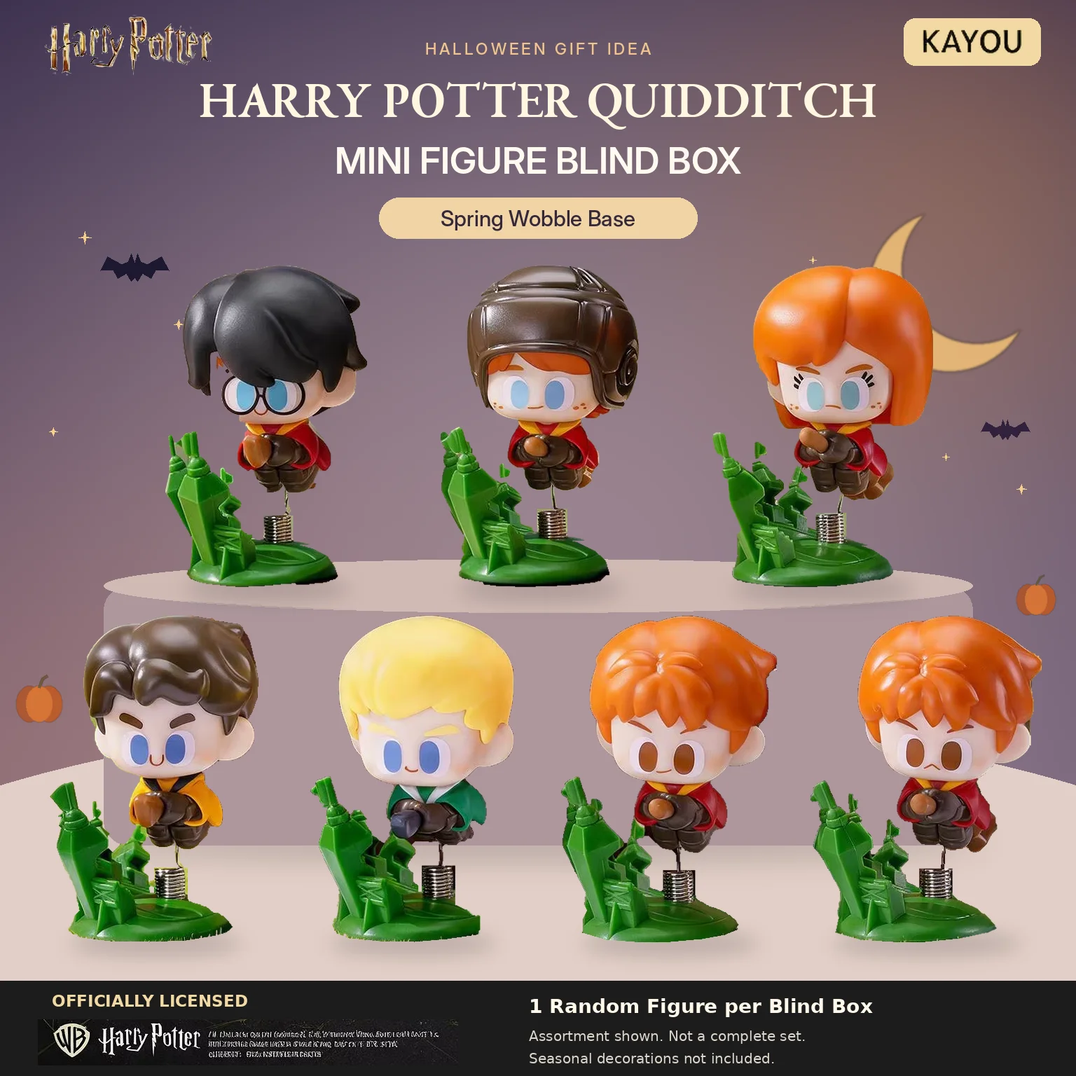 KAYOU KADA Harry Potter Quidditch Mini Figure Blind Box Officially Licensed Spring Wobble Base Collectible Halloween Gift