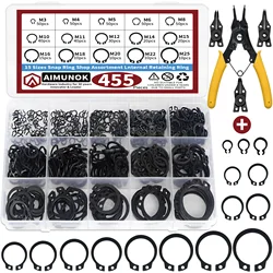 456 Stuks M3 M4 M5 M6 M8 M10 M11 M12 M14 M15 M16 M18 M20 M22 M25 15 Maten Snap Ring Assortiment Lternal Borgring Gereedschap