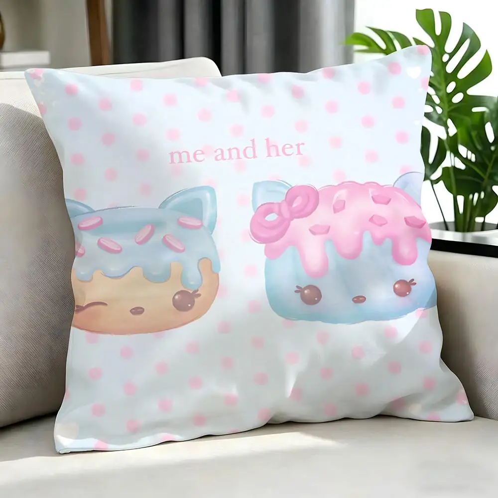 Niedliche Num Noms Kissenbezüge, Kissenbezug-Set, 4-teilig, 50 x 50, 45 x 45, 40 x 40, Kissenbezug, dekorativ, für Sofa und Heimdekoration – Detail 16