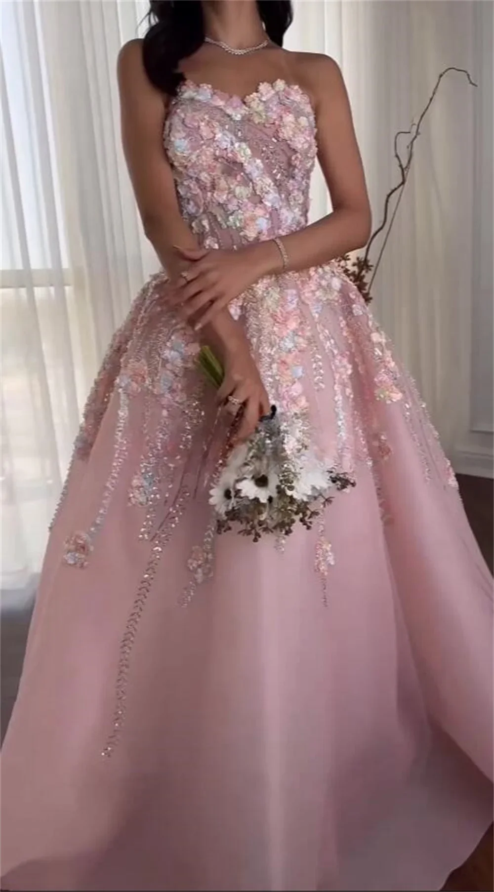 Customized Prom Gown Formal Saudi Arabia Sheer Straps A-line Floor Length Skirts Tulle Applique Bespoke Occasion Dresses Evening