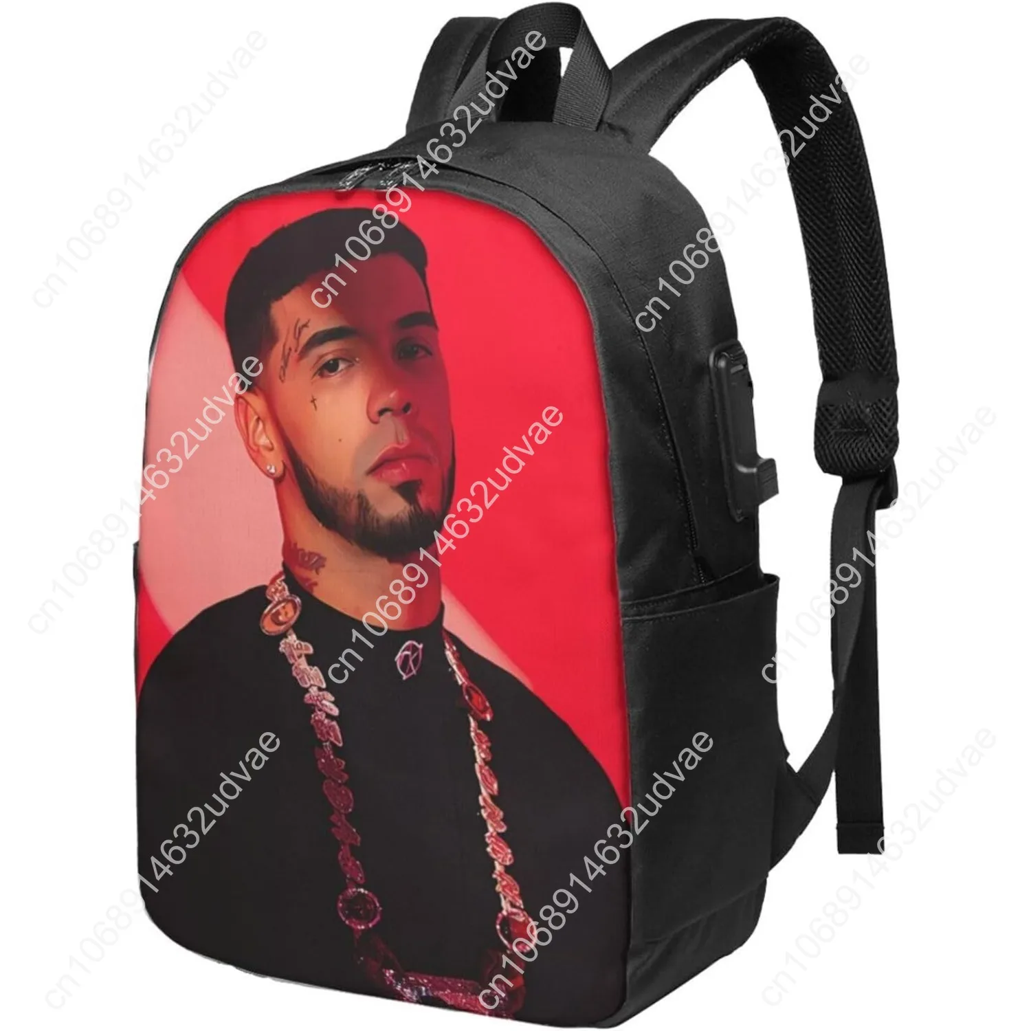 Anuel Music AA Backpack Laptop Bag Durable Large Capacity Fashion backpack Travel Bag With USB Charging Port 17in