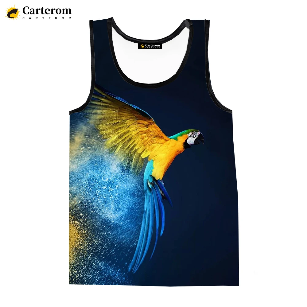 2023 Funny Birds Parrot 3D Printed Tank Tops Men Women Summer Casual Sleeveless Shirts Hip Hop Streetwear Oversized Tops Tees