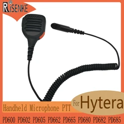 RISENKE X1p X1e Speaker Mic for Hytera Walkie Talkie PD600, PD602, PD605, PD662, PD665, PD680, PD682, PD685,Handheld Microphone