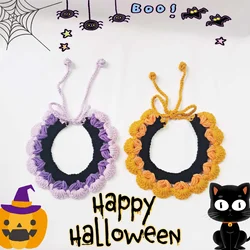 1pcs/Handmade crochet pet collars - Cute Halloween necklaces for cats and puppies, cute pet accessories