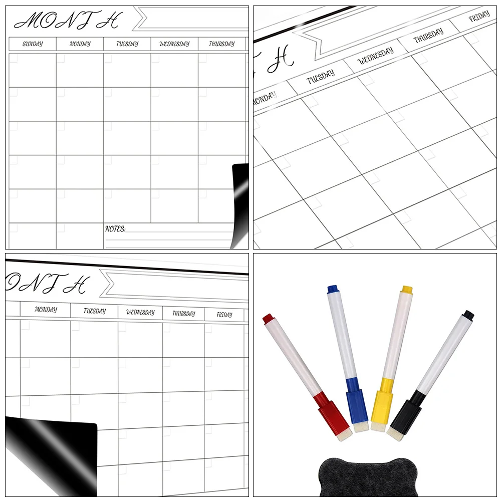 Tablero de escritura de mensajes magnético para refrigerador, Plan semanal, Bloc de notas, calendario, pizarra blanca para mascotas, película adhesiva, 3 uds.