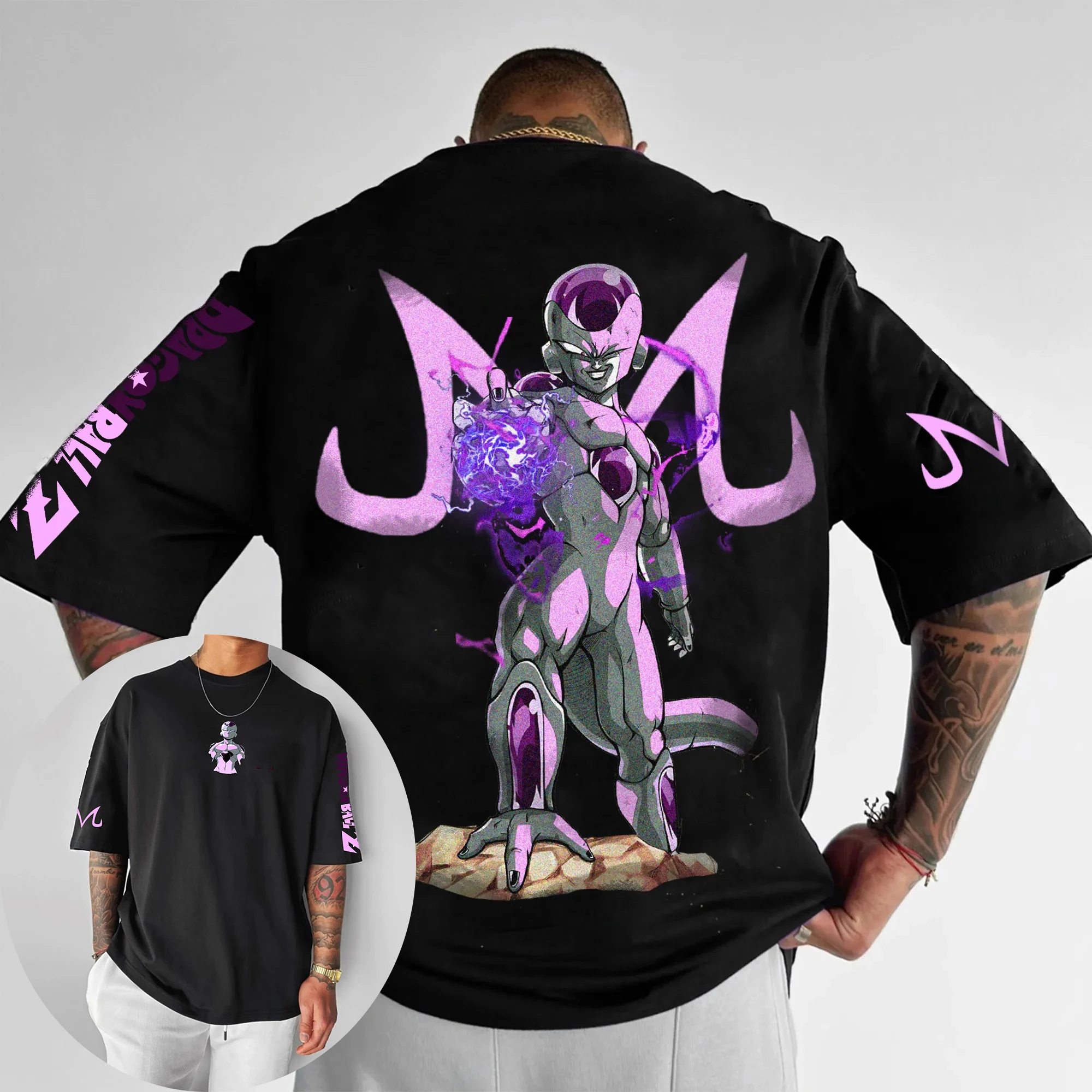 Neues Dragon Ball Anime Baumwoll-T-Shirt 2026 Sommer Neu Frieza Co-Branded Bedrucktes Herren Harajuku Casual Eltern-Kind-Oberteil