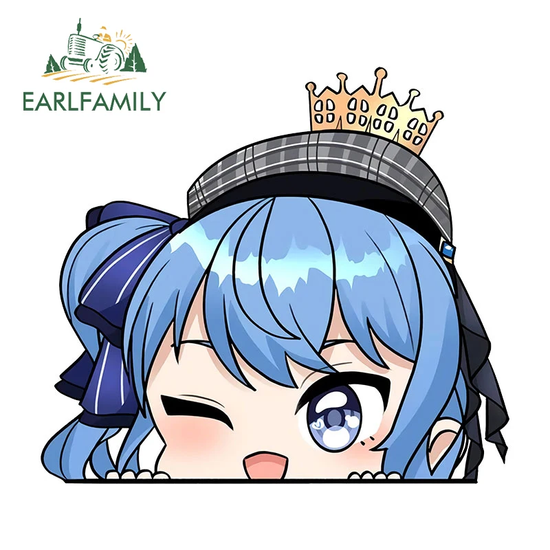 

EARLFAMILY 13cm x 11.6cm Car Stickers for Hololive Peeker Graffiti Waterproof Decal Windows Laptop Car Accessories Sunscreen