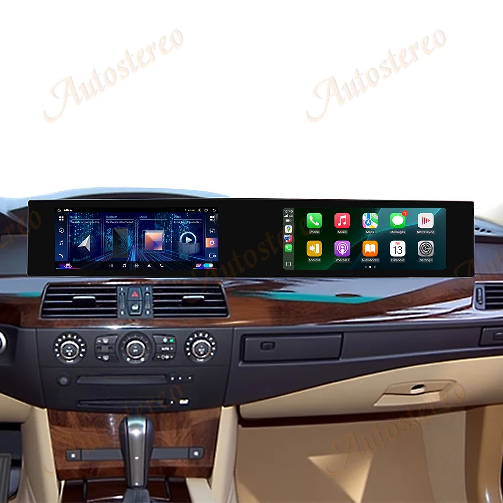 Dual Screen Android Car Radio Carplay Screen For BMW 5 Series E60 E61 M5 2003-2010 Multimedia Player GPS Navigation Head Unit