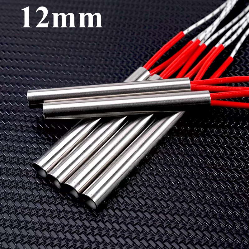 5pcs 220V 12mm Dia. Electric Cartridge Heater 12x60 10x20 12x100 12x120 12x150 12x200mm Stainless Steel Tubular Heating Element