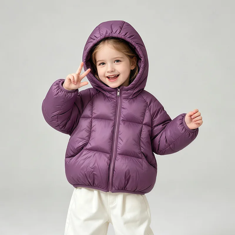 Neue Daunenjacke im koreanischen Stil für Babys von 2-6 Jahren, Winterjacke für Mädchen, Babykleidung für Jungen, leichte warme Baumwolljacke mit Kapuze. – Detail 7