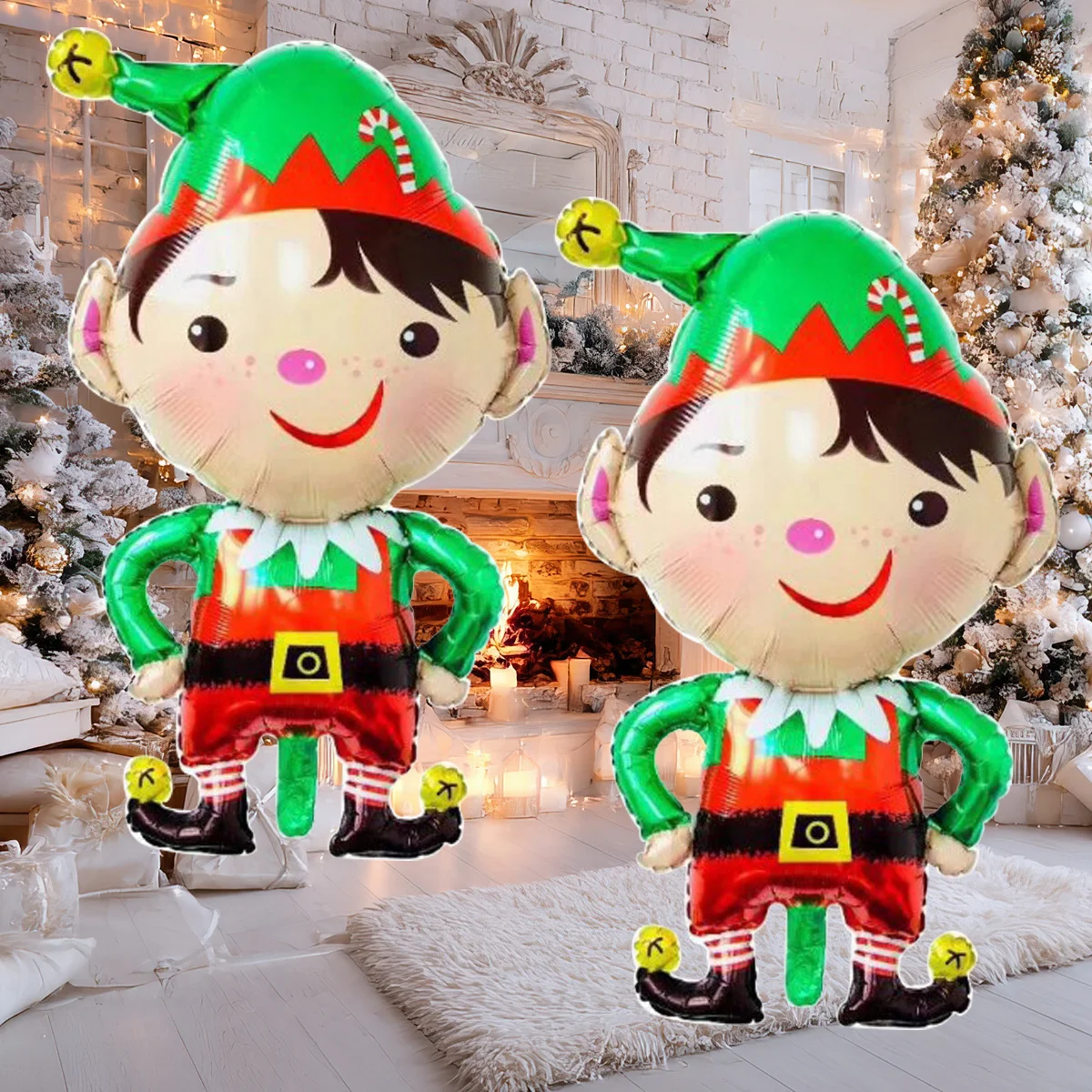 2 Stücke Weihnachtsthema Elfenform Folienballons Weihnachtsdekorationen Partyzubehör Navidad 2026 Dekor