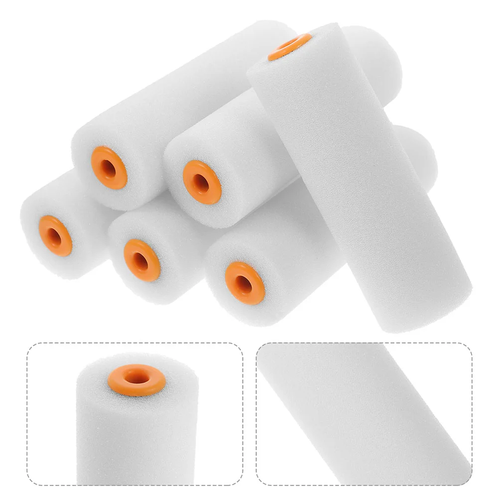 6 Pcs Paint Roller Tool Brush Latex Home Improvement Supplies Sponge*Plastic Painting