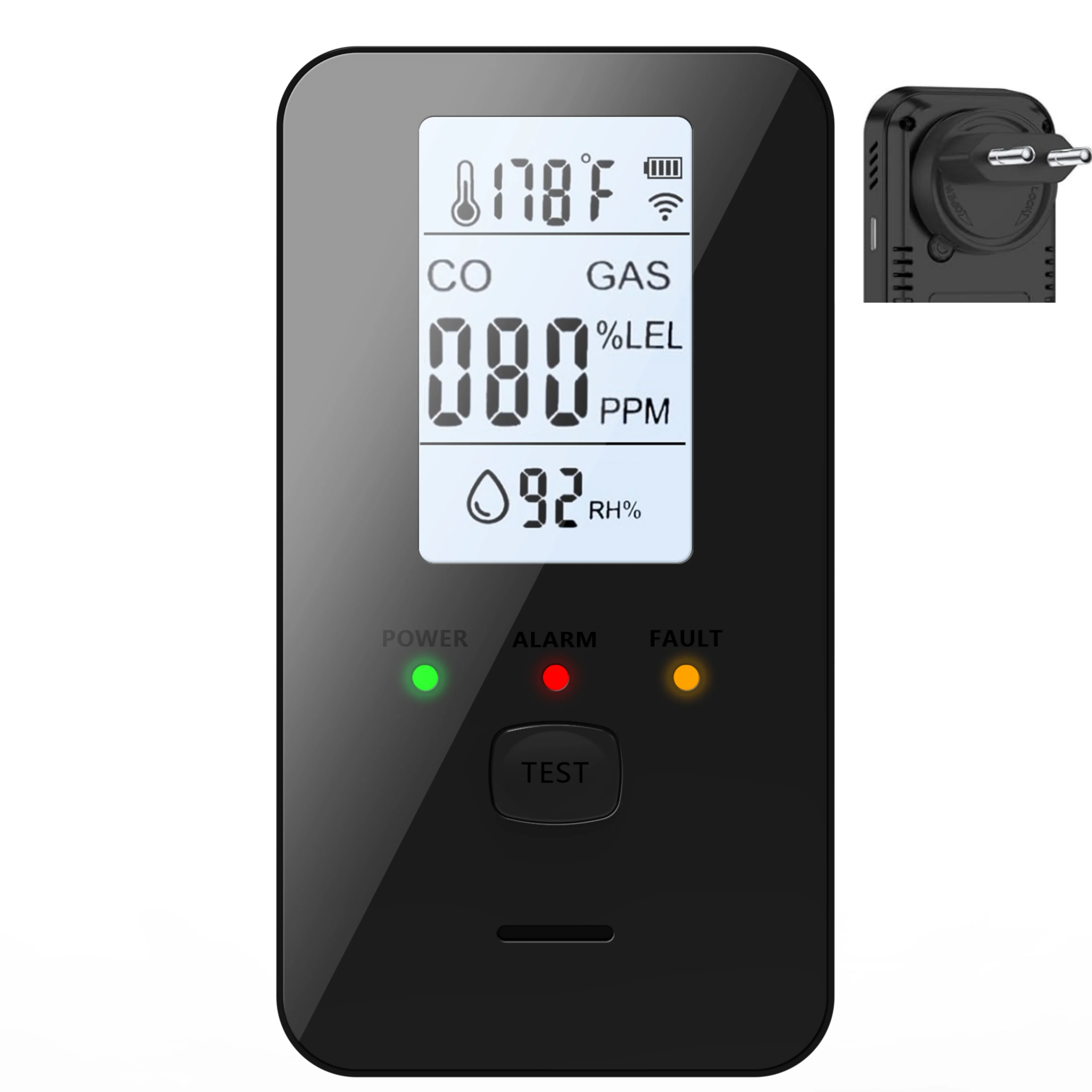 

4-in-1 Natural Gas Leak Detector & Carbon Monoxide Detectors with Natural, Propane, Co & Gas Leak Detector Temperature Detector