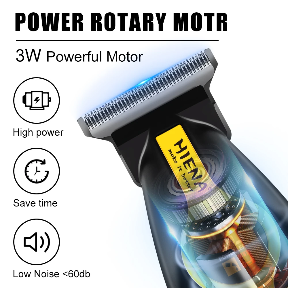 hiena home appliance hair clipper USB rechargeable wireless beard trimmer and edge trimmer with LED display, best gift