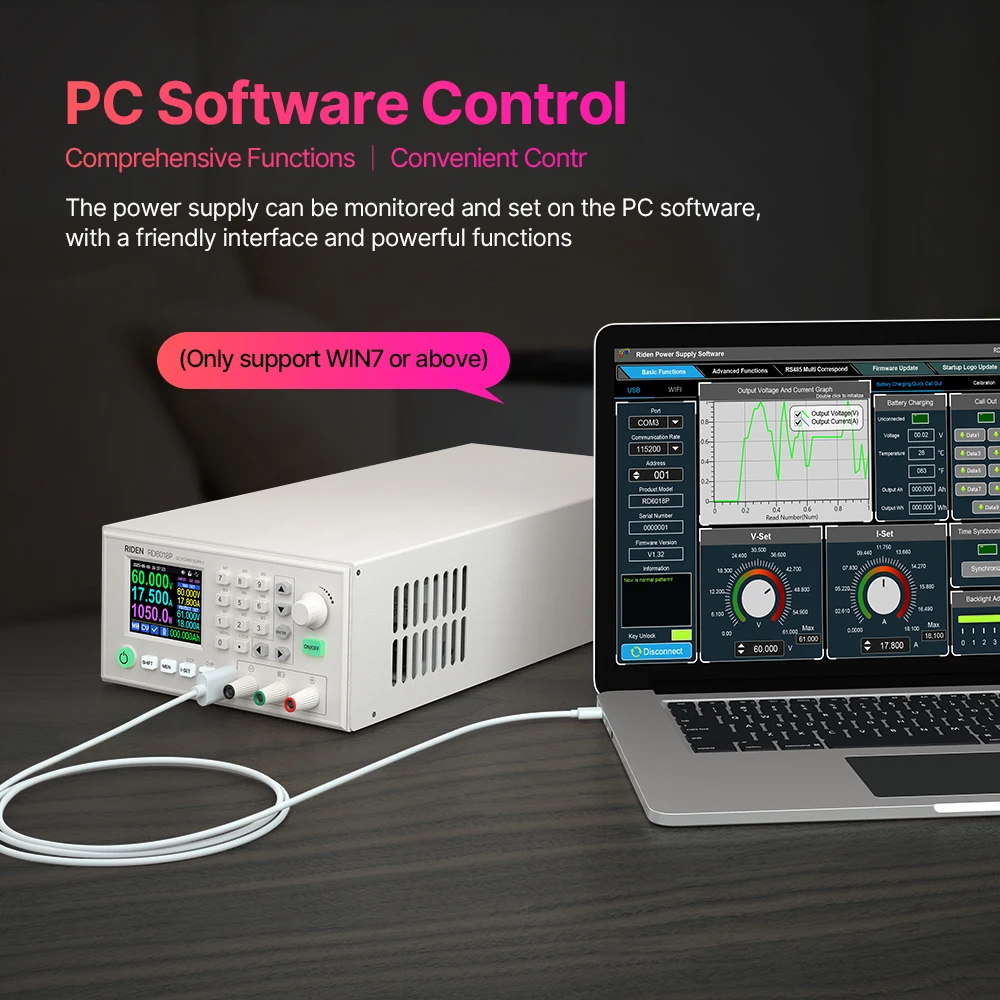 6018P Komplettset 60V 18A 1080W AC zu DC Digital einstellbares Laborbank-Netzteil zur Reparatur