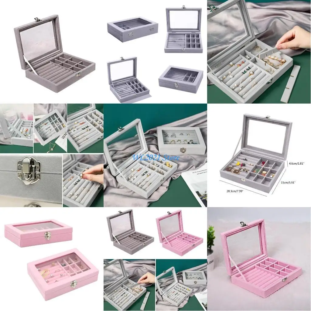 

G5GC Dustproof Flannel Jewelry Box Storage Ring Display-Case Lady Jewelry