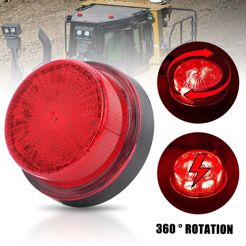 

3 Wires 360 Degree LED Mini Rotating Flashing Emergency Light 12V 24V Strobe Blinking Warning Light For Truck Trailer Van RV Bus