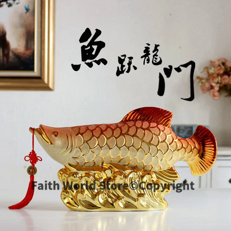 2025 large HOME OFFICE Company SHOP ROOM TOP COOL Efficacious Talisman Money Drawing Arowana Golden Fish FENG SHUI statue