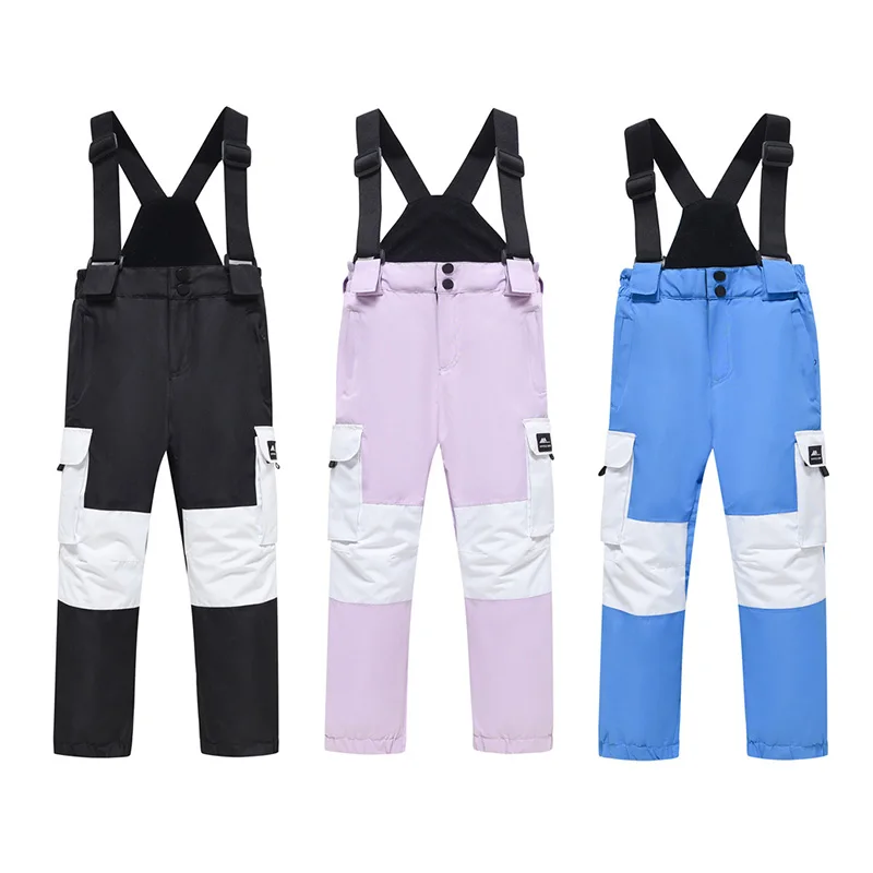 -30℃ Children's ski pants suitable for indoor and outdoor use keep warm and breathable for little boys and girls block wind snow