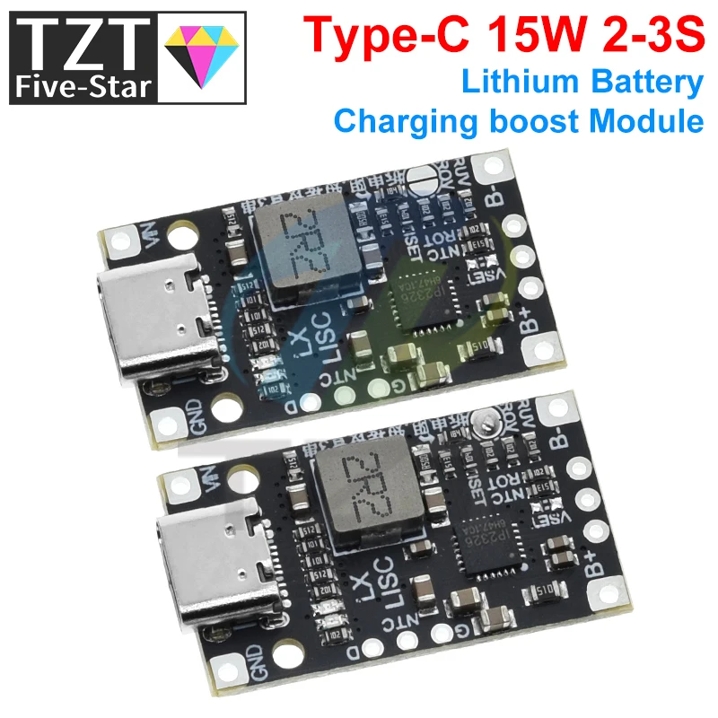 Type-C USB 2-3S BMS 15W 8.4V 12.6V 1.5A Lithium Battery Charging Boost Module With Balanced Support Fast Charge With Indicator