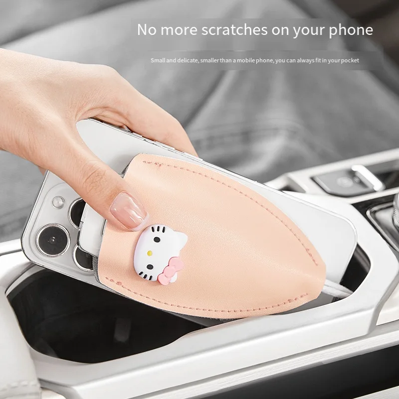 Sanrio Kawaii Hello Kitty Car Key Holder Pull Type Ordinary Key Tool Key Case Storage Sleeve Portable Be Common 2024 New Cute