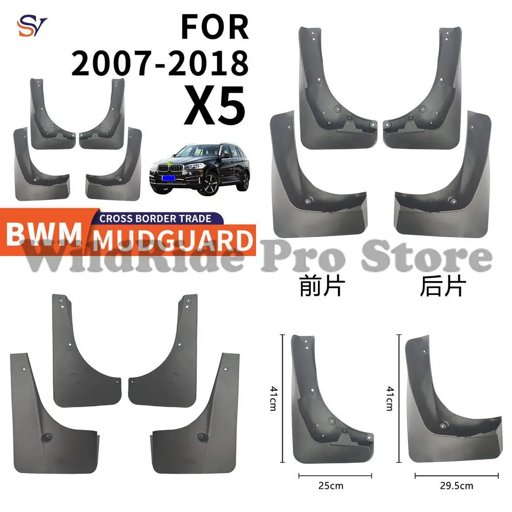 

Front and Rear Mudguards for 2007 2018 BMW X5 with Step Pad PP Soft Rubber Fender Easy Installation Protection