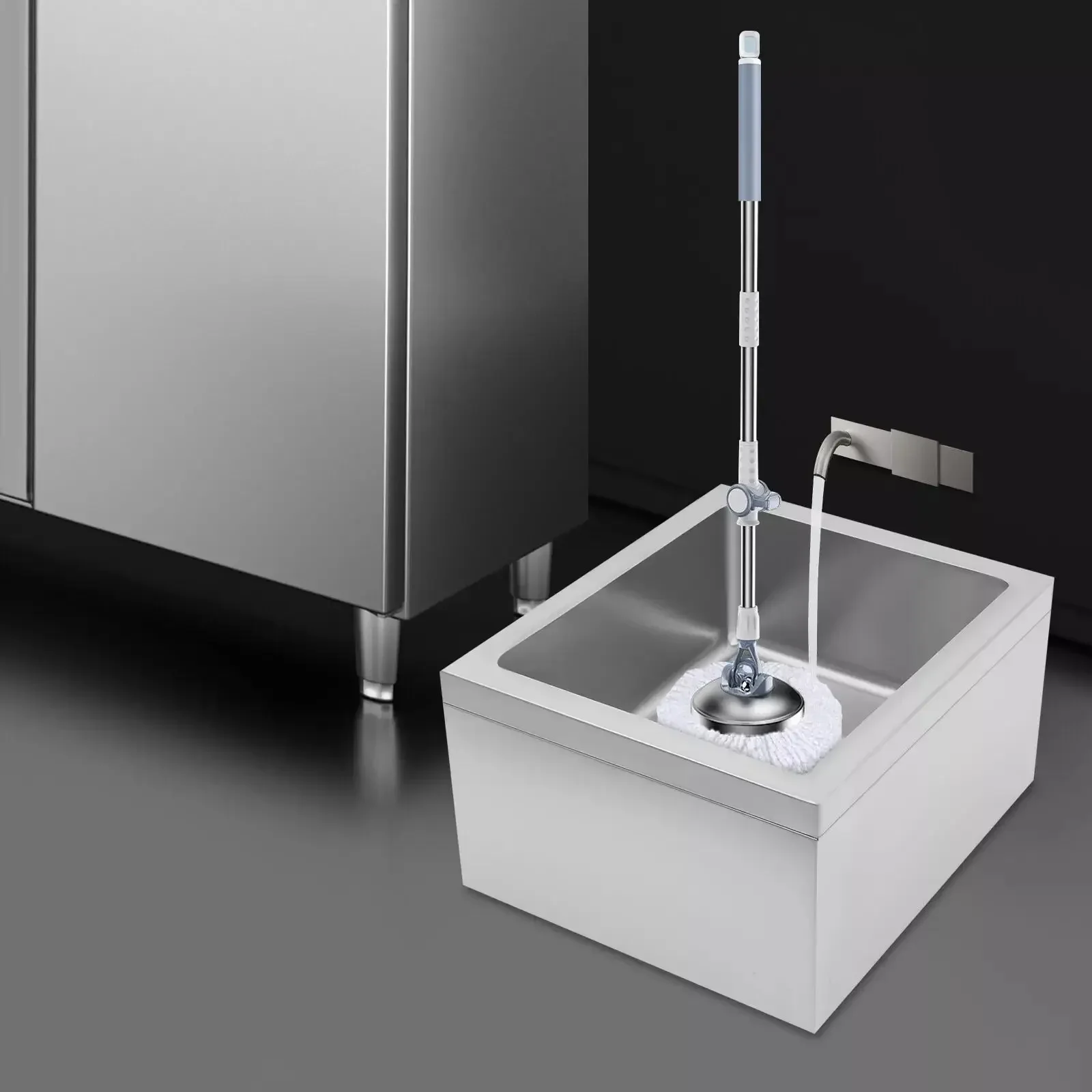 حوض المرافق وعاء واحد بالوعة تجارية فضية من الفولاذ المقاوم للصدأ قائم بذاته بالوعة تجارية واحدة فضية