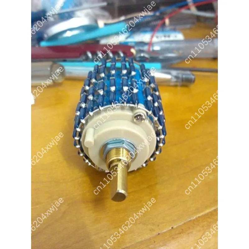 Full Blue Copper Shaft 24 Gear Stereo Dual Channel Potentiometer HiFi Audio Volume Attenuator For DIY Amplifier Modification