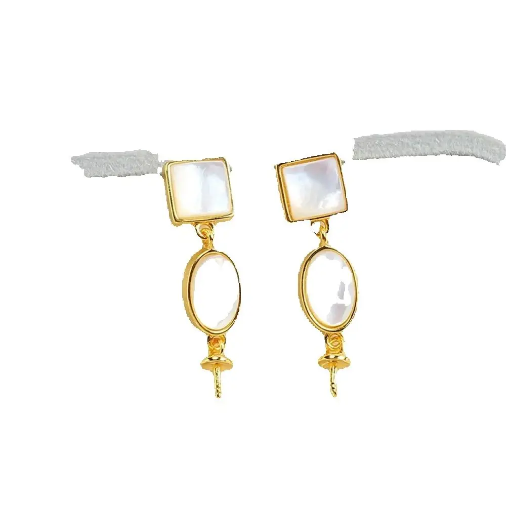 

Gold Plated Pearl Earring Settings, DIY Jewelry Making Supplies, Blank Ear Stud Bases for Handmade Accessories, 1pair No Pearl