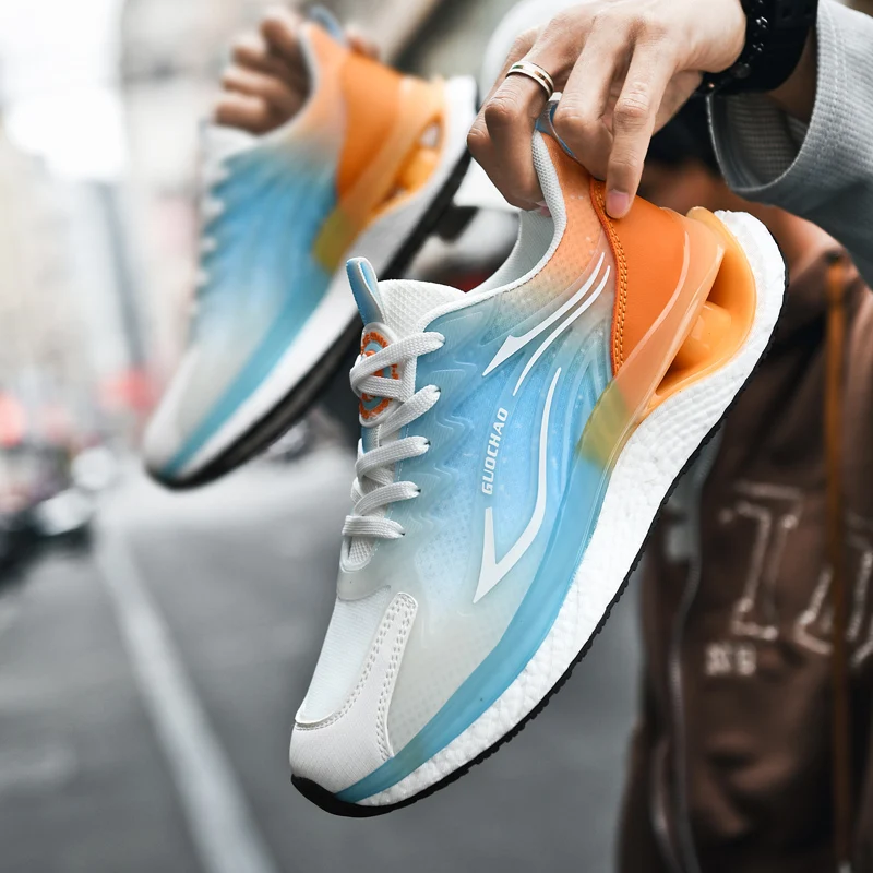 

Casual Sport Fashion Shoes Men Running Shoes Breathable Comfortable Sneakers Wearable Cushioning Male Outdoor Sneakers
