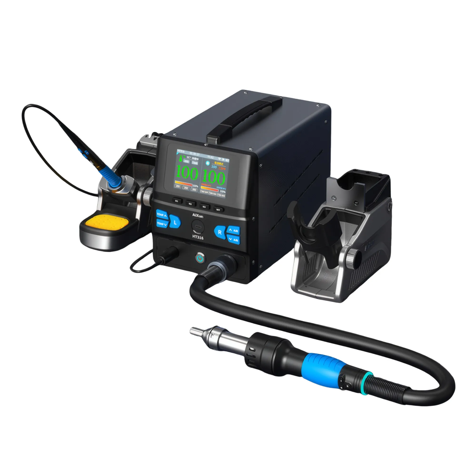 Stazione dissaldante ad aria calda Aixun HT316, legata con controllo vocale Aison BS08, schermo IPS da 3,5", connessione tri-modale