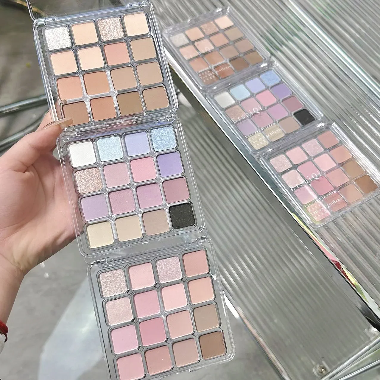 Paleta de sombras de ojos mate nacarado, pigmento de sombra de ojos de Color tierra, rosa, melocotón, 16 colores, resistente al agua, Cosméticos coreanos duraderos