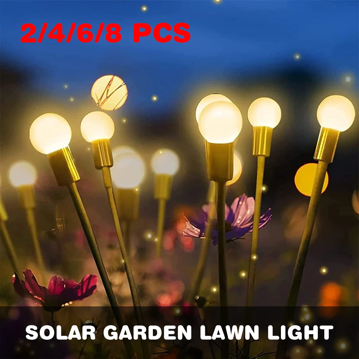 

2/4/6/8PCS Solar Garden Lawn Light Outdoor Waterproof LED Swing Firefly Ground Plug Courtyard Landscape Lamp Balcony Patio Decor